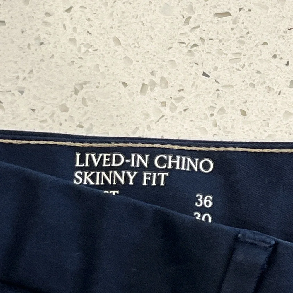 NEW Banana Republic Pants Mens 36X30 Navy Blue Slim Fit Lived-In Chino Stretch